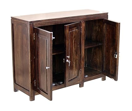 Craftatoz Solid Wood Sideboard Dark Walnut Finish Amazon In