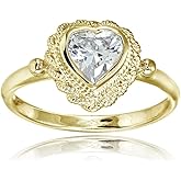 Hoops & Loops Sterling Silver Cubic Zirconia Braided Vintage Heart Ring