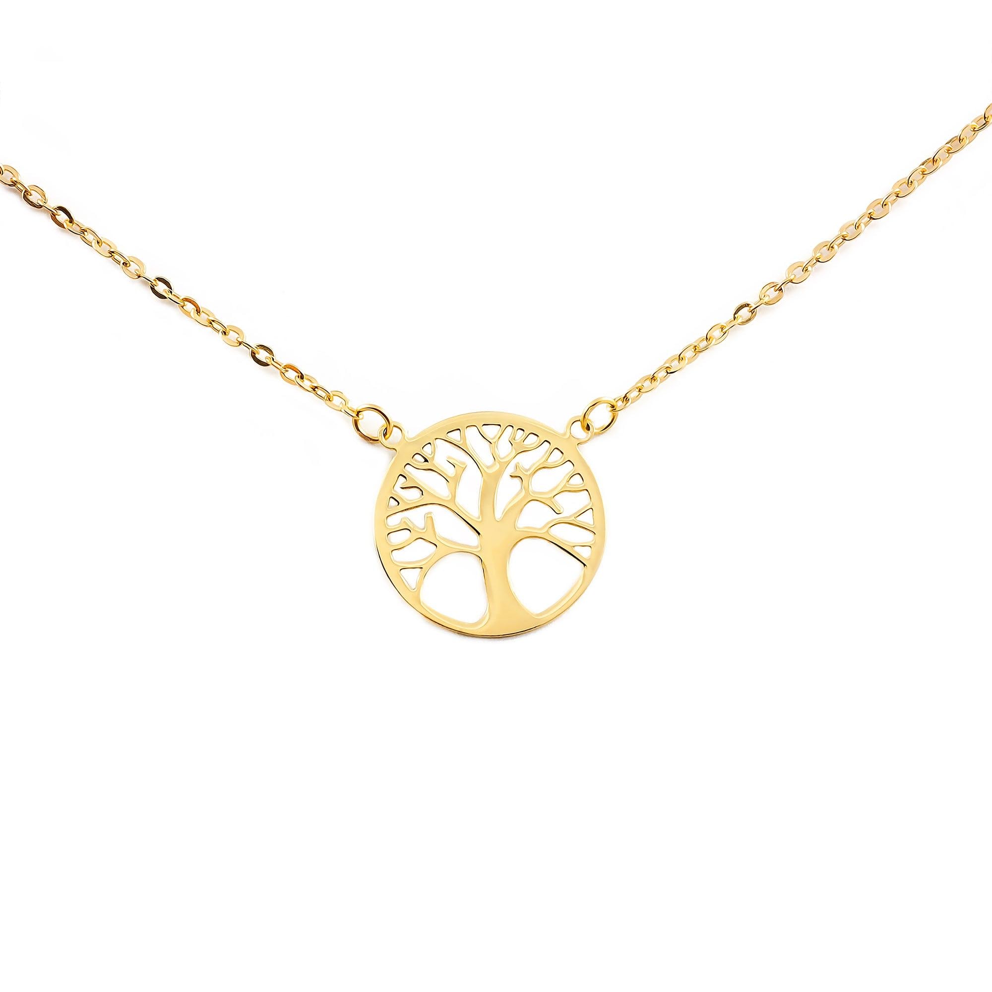 Mondepetit - 9ct Yellow Gold Tree of Life Necklace 40 cm