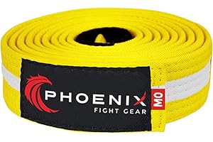 Phoenix Fight Gear Adult BJJ Belt for Jiu Jitsu, Brazilian Jiu Jitsu Belt with Ranking Sleeve Bar, IBJJF Competition Approved
