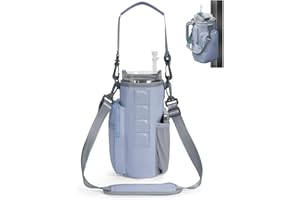 sportsnew Magnetic Gym Bag for Women Men, Water Bottle Carrier Holder with Strap & Phone Pockets for 40oz Tumbler with Handle