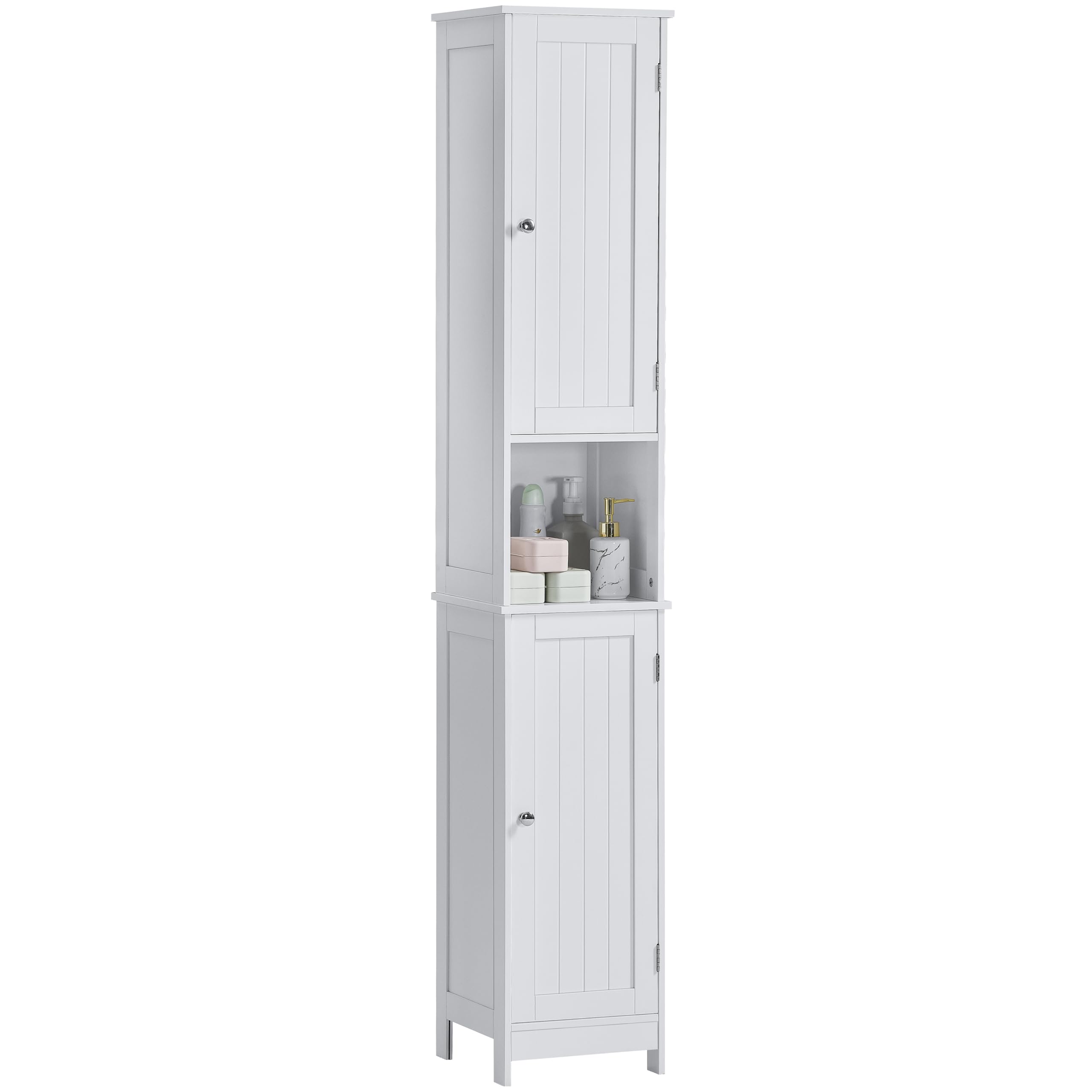 Bath Vida Priano Bathroom Cabinet Storage Cupboard Floor Standing Wooden Tallboy Unit, White