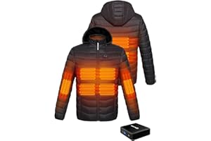 ANTARCTICA GEAR Heated Jacket, Lightweight Heating Jackets with 12V/5A Power Bank, 6 Areas Winter Coat for Men and Women