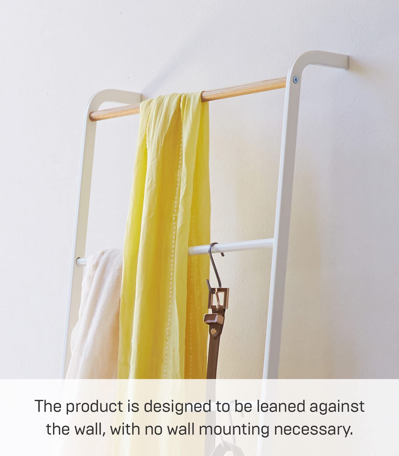 Yamazaki Home Leaning Ladder Rack, Space Saving Steel One Size White