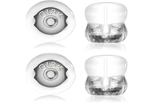 DSOMHZ Earring Backs,18K Gold Silicone Earring Backs for Studs/Droopy Ears,Locking Secure Earring Backs for Heavy Earring,No-Irritate Hypoallergenice Soft Clear Earring Backs for Adults&Kids