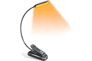 Glocusent Willow Book Light for Reading in Bed, LED Bright Reading Light, 3 Colors & 3 Brightness, Rechargeable Book Light La