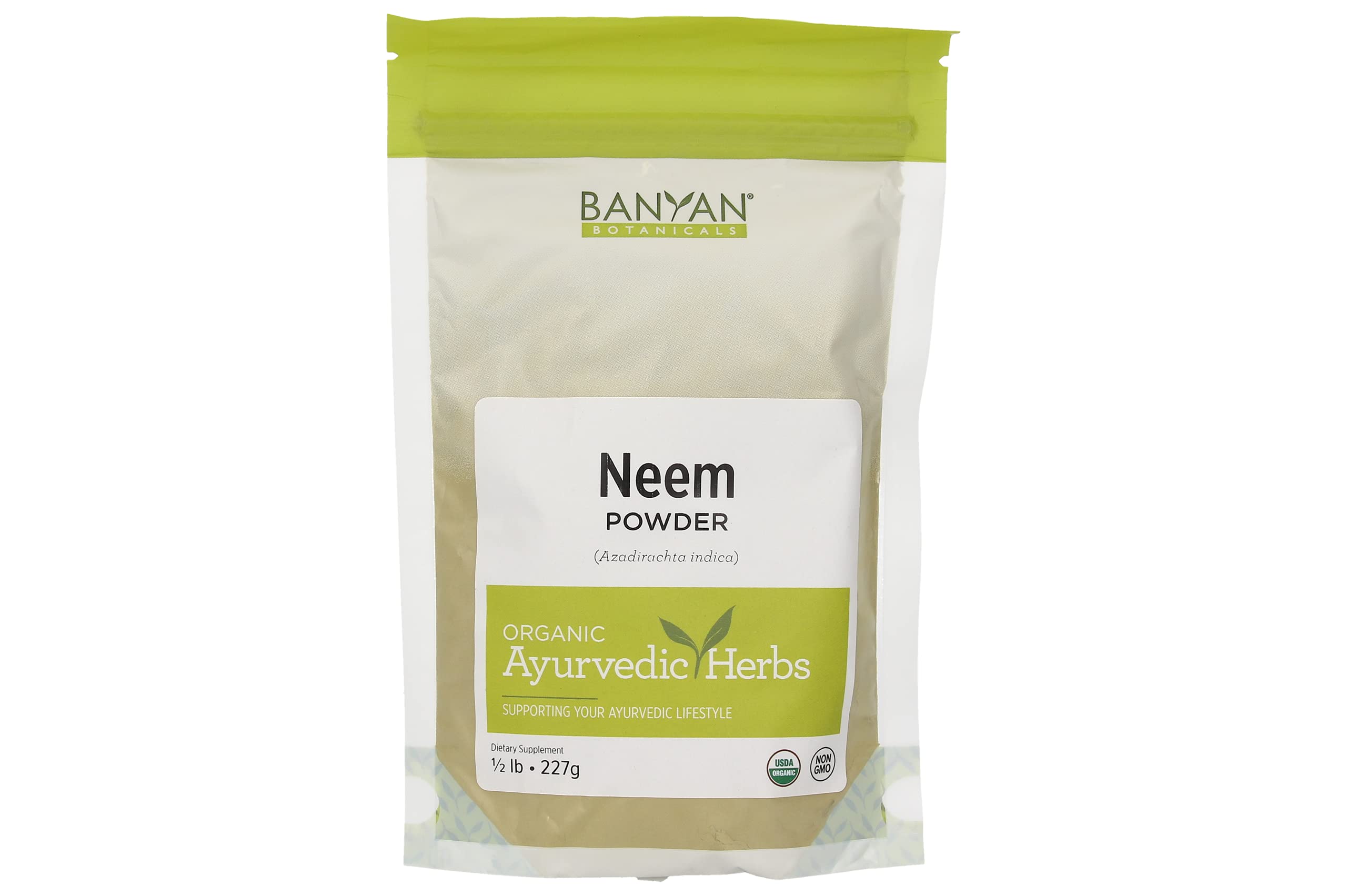 Banyan Botanicals Neem Powder - Organic Azadirachta Indica - Purifying Ayurvedic Herb for Healthy Skin & Blood* – 1/2 lb. – Fair for Life Sustainably Sourced Non-GMO Vegan