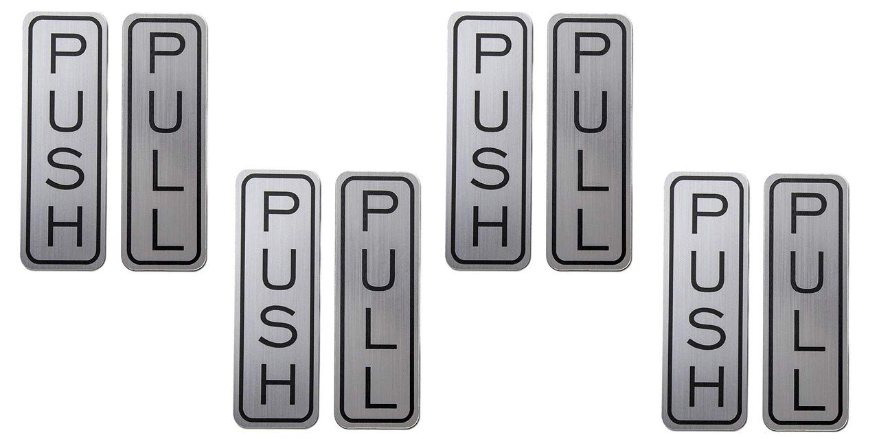 Be The Bestest Brushed 304 Grade Stainless Steel Premium Push/Pull Set Door Vertical Sign 5 x 1.5 inch Stylish (Pack of 4)