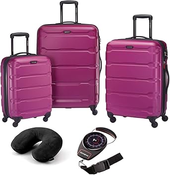 samsonite pink suitcase
