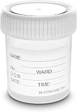 RE-GEN 50pk 60ml Clear Specimen Containers Leak Proof Screw Top Lids ID Labels view 4