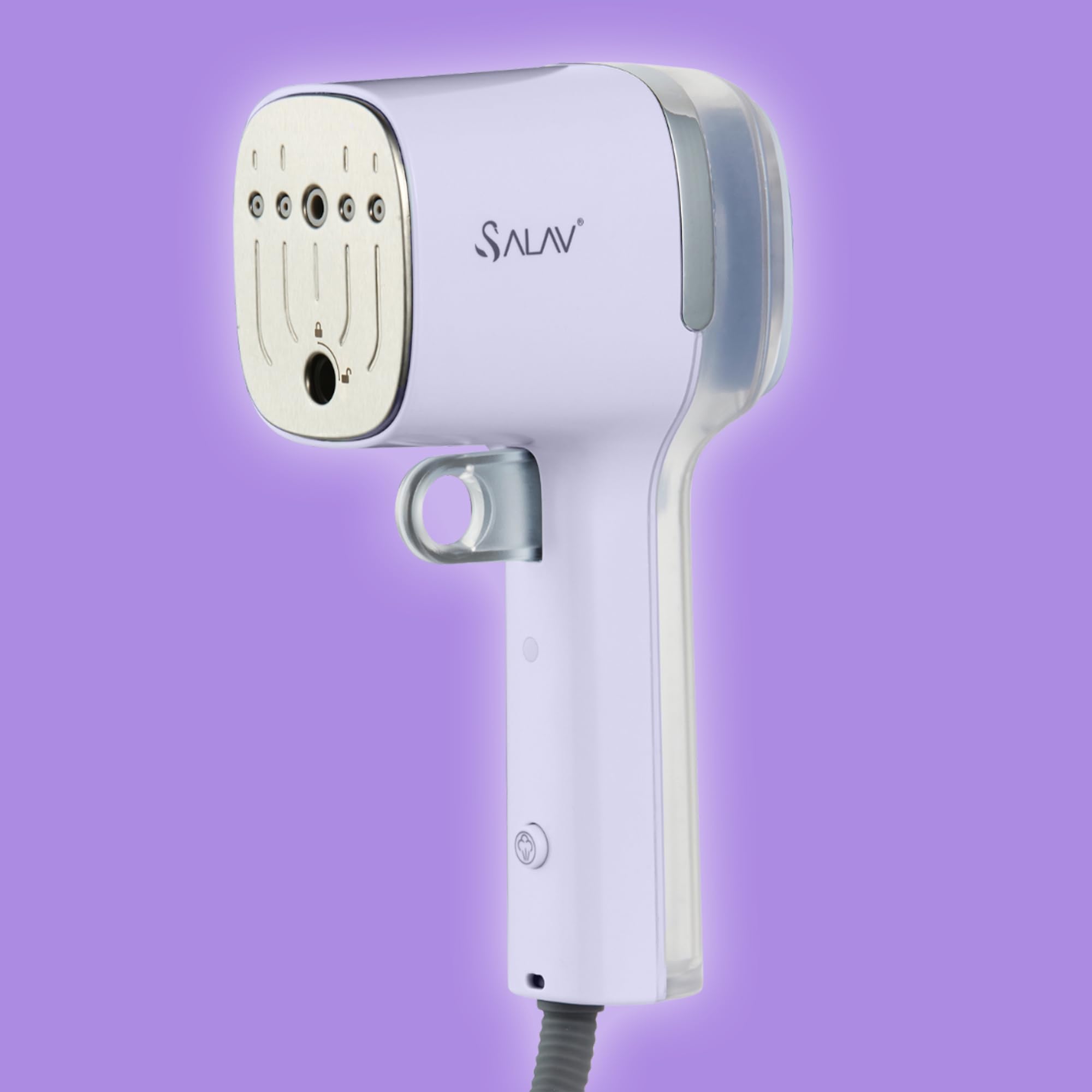 SALAV® Quicksteam Portable Travel Hand Held Garment Steamer for Clothes, 10 seconds Fast Heating Time, Removes Wrinkles on Clothes and Fabrics, No Drip Steam, Stainless Steel Plate