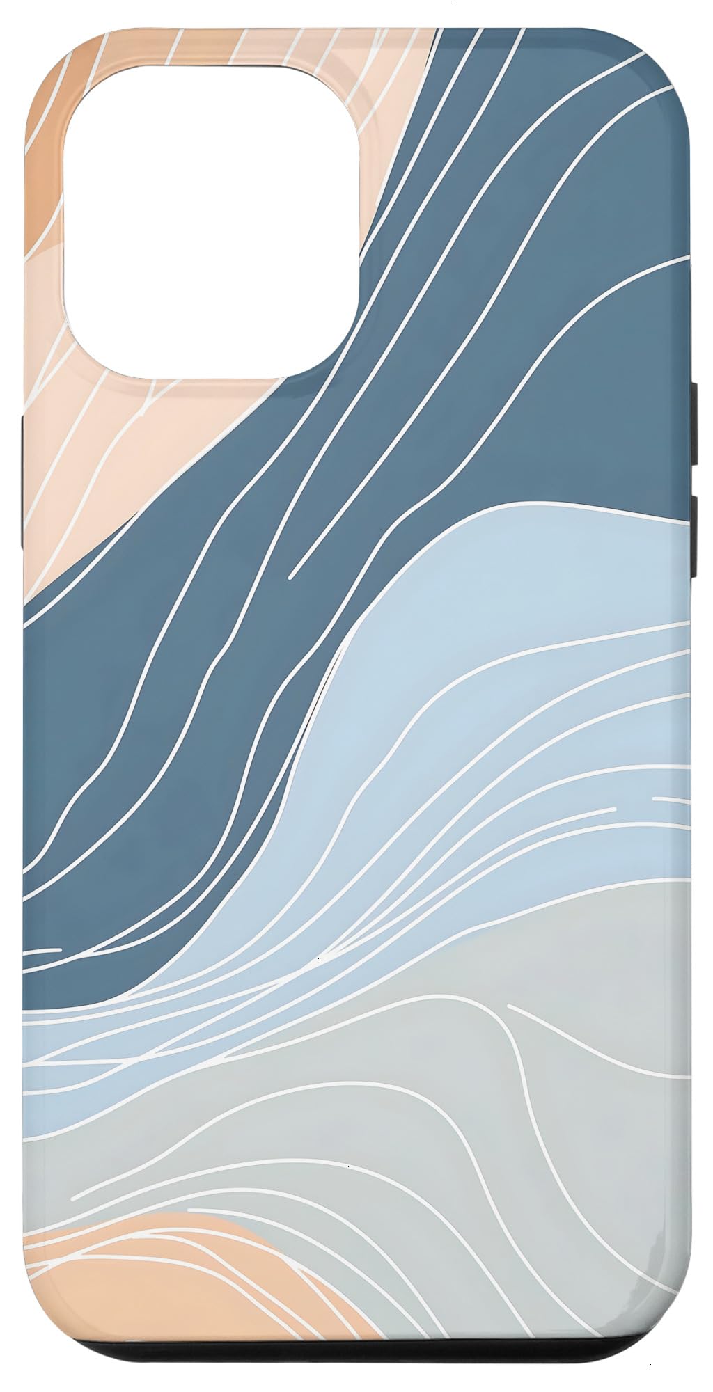 iPhone 12 Pro Max Abstract Wavy Line Art Pattern Case