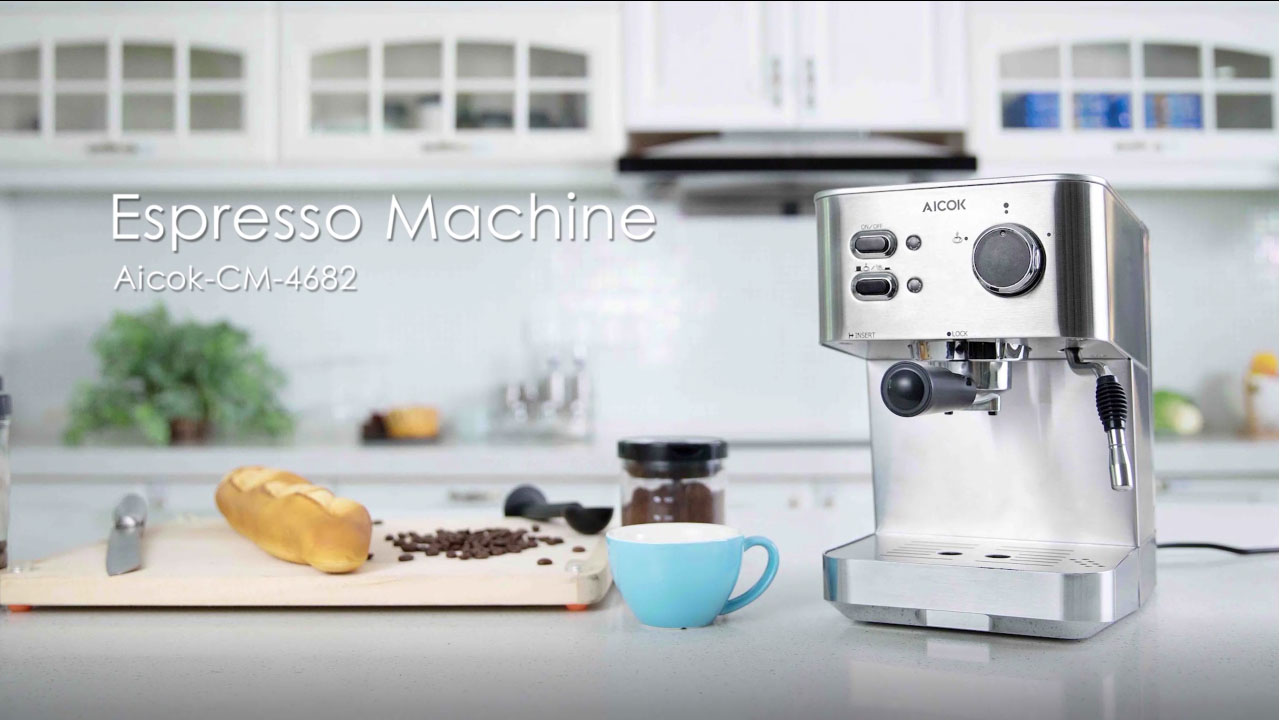 6 Espresso+Machine+Cappuccino+Stainless+AICOK