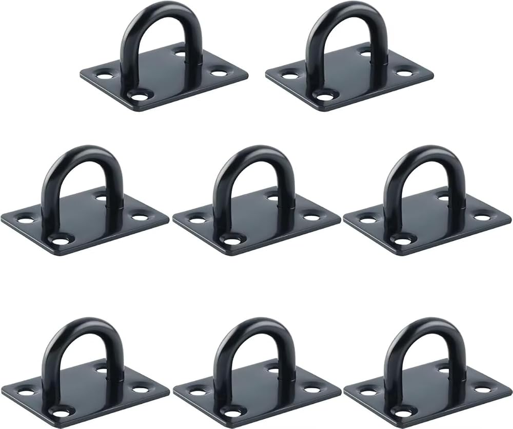 Mooche 8Pcs Pad Eye Plate Suspension Hook Stainless Steel 6mm Ring