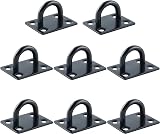 Mooche 8Pcs Pad Eye Plate Suspension Hook Stainless Steel 6mm Ring