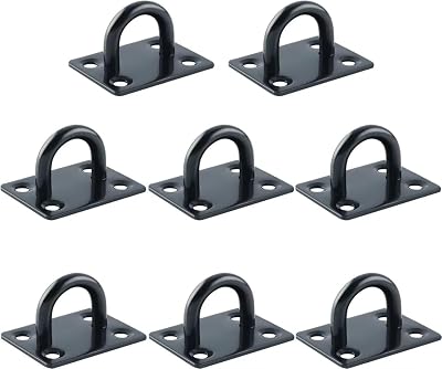 Mooche 8Pcs Pad Eye Plate Suspension Hook Stainless Steel 6mm Ring