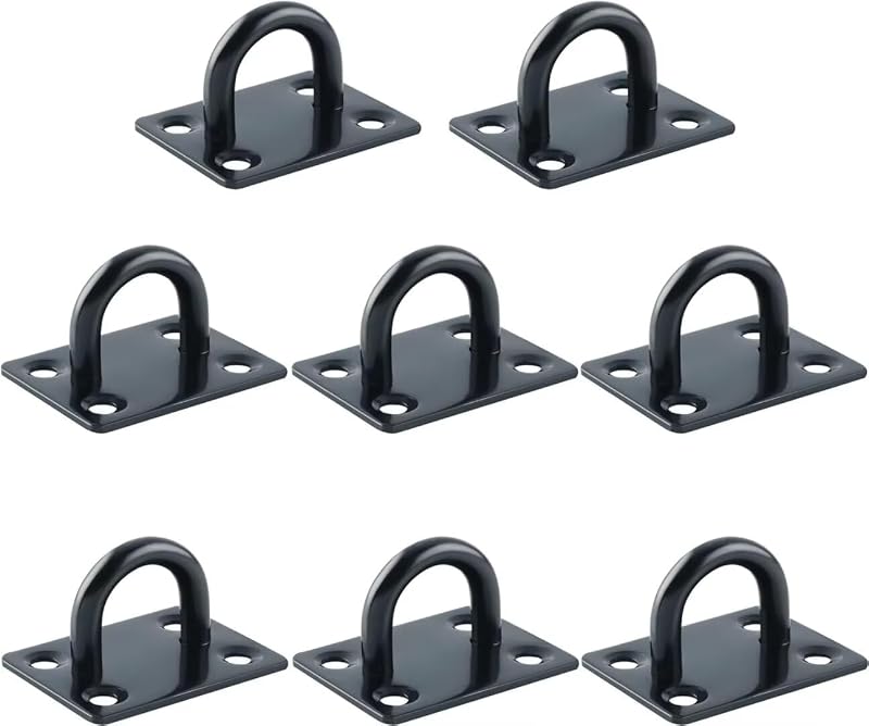 Mooche 8Pcs Pad Eye Plate Suspension Hook Stainless Steel 6mm Ring