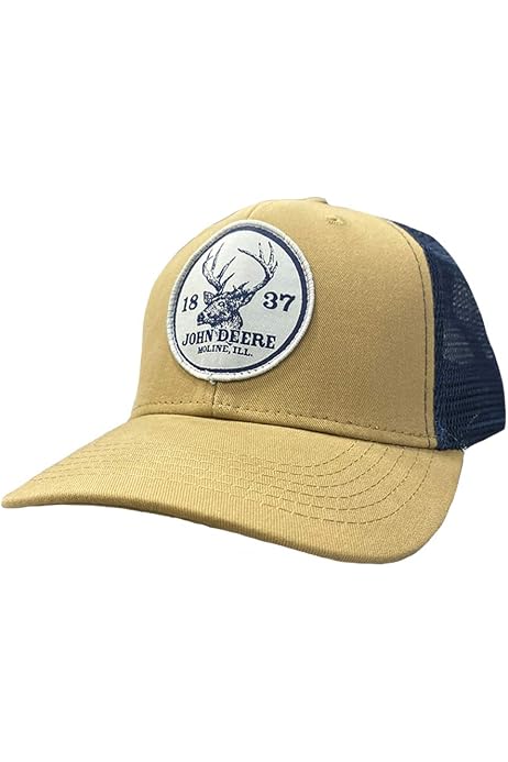 John Deere Twill Mesh Back-Navy-Os at 