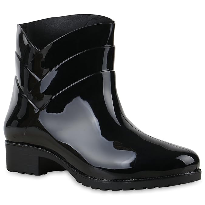 Stiefelparadies Damen Stiefeletten Gummistiefel Flandell