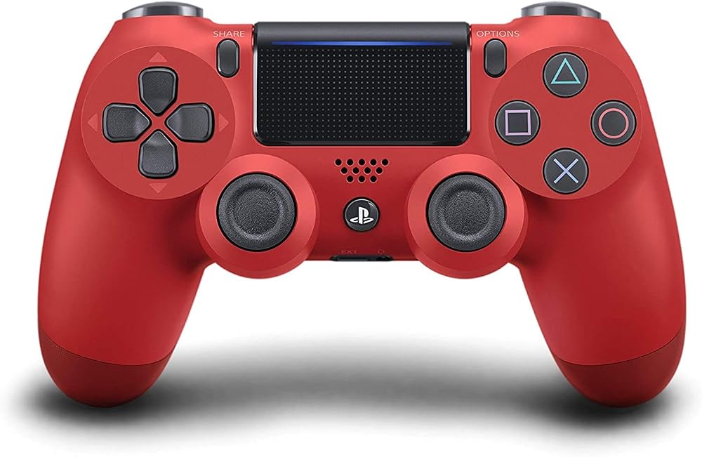 PlayStation DualShock 4 Controller Red by Sony – Wireless Gamepad with USB
