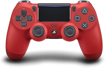 PlayStation DualShock 4 Controller Red by Sony – Wireless Gamepad with USB