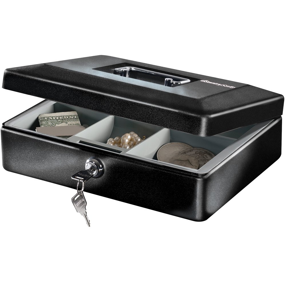 SentrySafe Cash Box, Locking Cash Box With Money Tray, Small, CB10