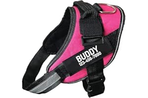 Custom Dog Harness, Personalized No Pull Pet Vest with Name and Phone Number Tag for Small Medium and Large Breed(Rose,M)