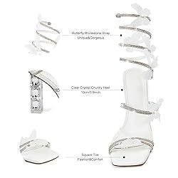 VOZTOLLS Women's Rhinestone Crystal Butterfly High