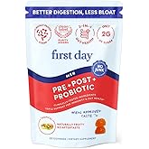 FIRST DAY 3 in 1 Probiotics for Men - Prebiotic, Probiotic & Postbiotic Supplement – Mens Probiotic for Digestive Health, Oral Health, Immune Function, Energy, Gut Health for Men – 30-Day Supply
