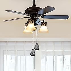 Dotlite Black Ceiling Fan Pull Chain, 4Pcs 12