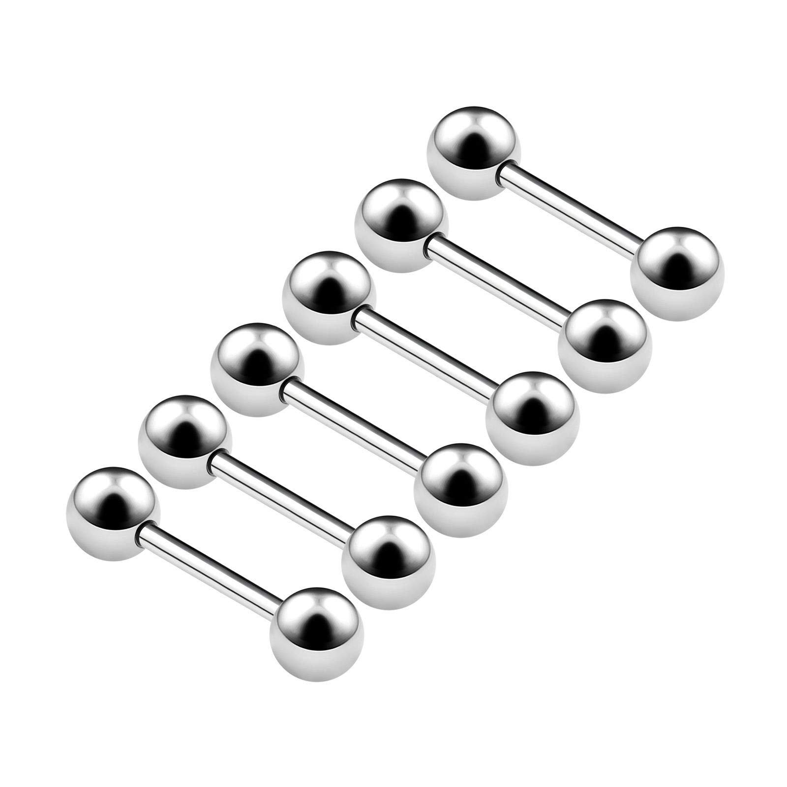 6PCS Surgical Steel Barbell Stud 20g 5/16 8mm 3mm Ball Cartilage Helix Rook Daith Earrings Eyebrow Piercing Jewellery 6355