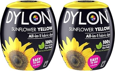 Dylon Washing Machine Fabric Dye Pod Sunflower Yellow 350g Pack of 2
