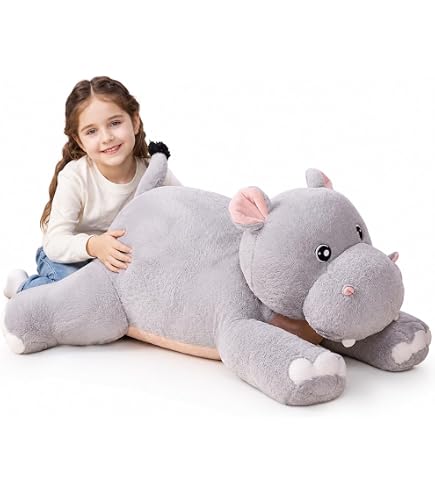 Amazon.com: The Petting Zoo Jumbo Hippo Stuffed Animal, Wild Onez