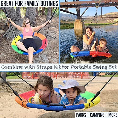 Saucer Circle Swings for Outside 40", Durable Textilene Kids Saucer