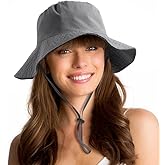 Water-Resistant Sun UPF 50+ Bucket Hat Protection Packable Brimmed Boonie for Women Men Summer Lightweight Hiking Outdoor Cap