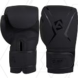 AQF Boxing Gloves Kids Adults 6oz-16oz Training Muay Thai Gloves Black 12oz view 3