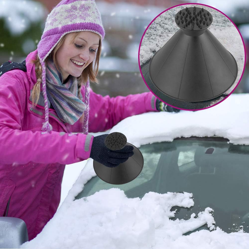 Ice Scraper,A Round Hirundo Magical Ice Scraper for Car Snow Remover Tool for Car Windshield Windscreen, Trucks, Vans and SUV-GOEU