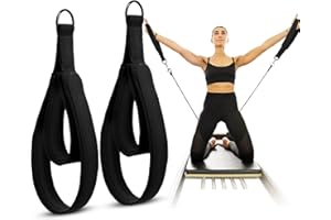 2 Pcs Pilates Double Loop Straps for Reformer Feet Fitness Equipment Straps D-Ring Exercise Yoga Pilates Equipment for Gym Wo