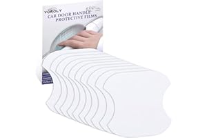 Voroly 10 Pcs Car Door Handle Cup Scratch Protector Transparent Car Door Handle Cup Protector Films Upgrade TPH Material Car Water Proof Anti-Scratch Films (M)