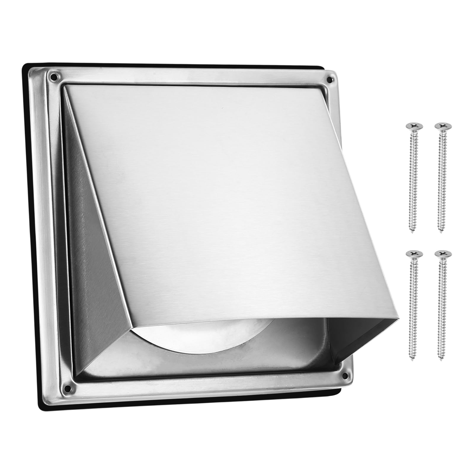 PATIKIL Dryer Vent Cover, 5 Inch, 304 Stainless Steel External Extractor Wall Vent Exhaust Hood, with Non Return Flap, for Kitchen Bathroom House Outdoor