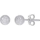 14Kt White Gold Womens 6mm Ball Stud Earrings