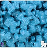 BeadTin Dark Turquoise Opaque 22mm Lion Pony Beads (24pcs)