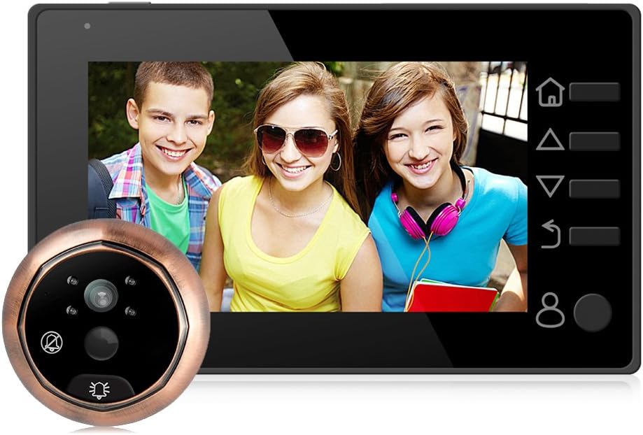 MobileFDL® 4.3 Inch LCD Digital Video Peephole Door Camera Viewer Smart Monitor with Movement Motion Detect Door Video Intercom night vision Doorbell for Home Security ( Black)