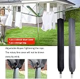 PATIO PLUS Large Whirly Rotary Washing Line Cover 16x16x180cm Grey view 4