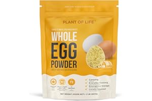 Dried Whole Egg Powder by Plant of Life - 100% Pure & Natural, Local-Canadian Farmed, for Camping, Daily Cooking, Emergency F