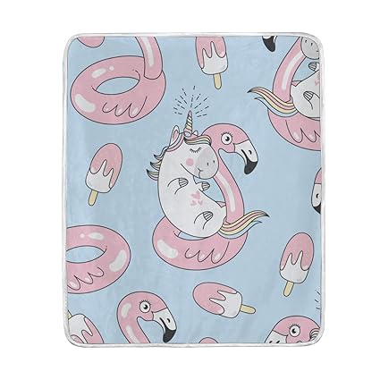 Amazon Com Helvoon Tropical Flamingo Unicorn Pattern Throw