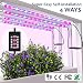 MIXC 4 Pack LED Strips Light Bar with Timer Auto Turn On and Off, 28W Grow lamp 5 Levels Brightness Adjustable Dimmable for Indoor Seedling Succulent with 10 Plant Labels 2 Gar, Red/Blue Spectrum primary