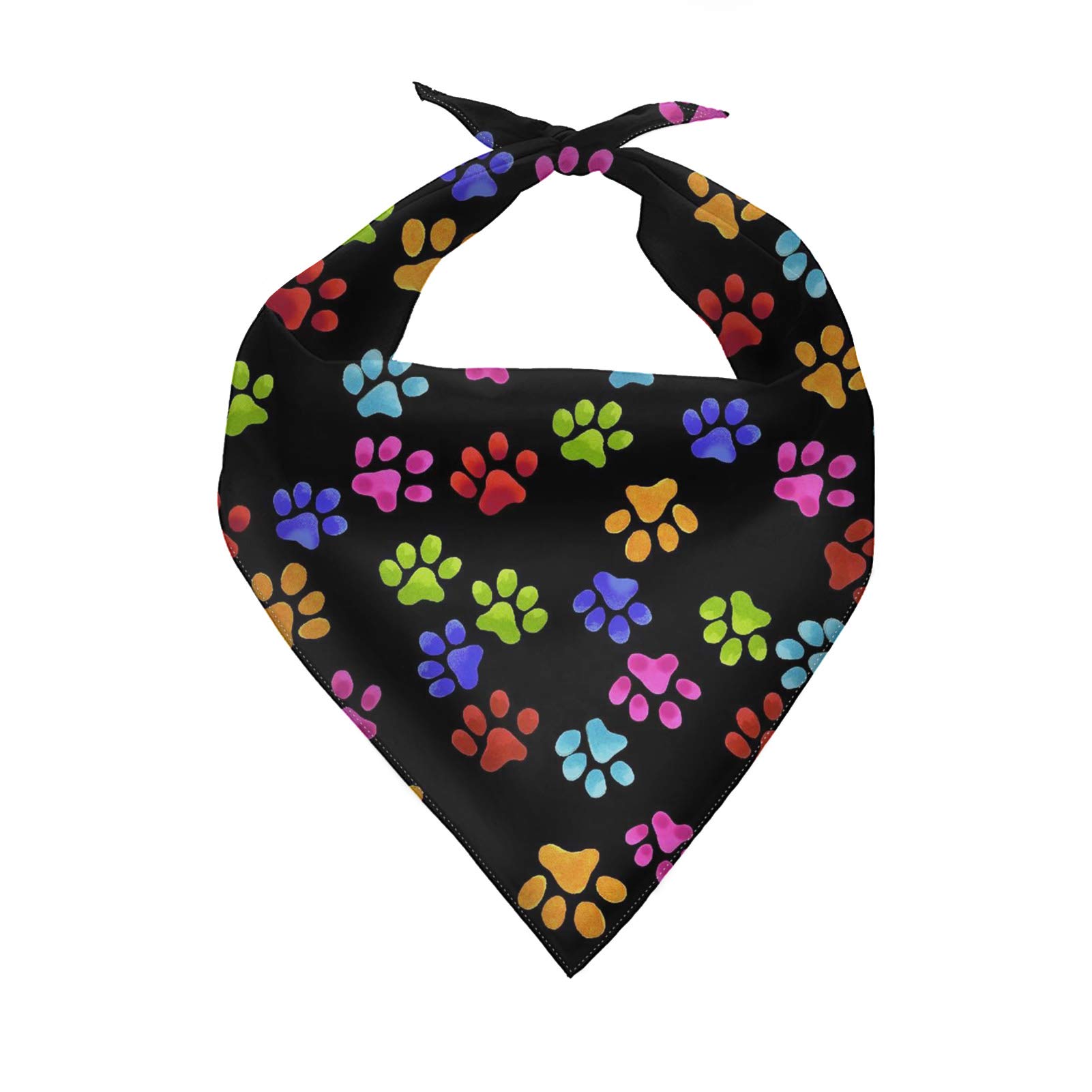 COEQINE Pets Scarves,Colorful Paw Print Bandanas Dog Bibs Scarf for Pet,Washable Triangle Handkerchief Adjustable Neckerchief Accessories for Small Medium Large Dogs