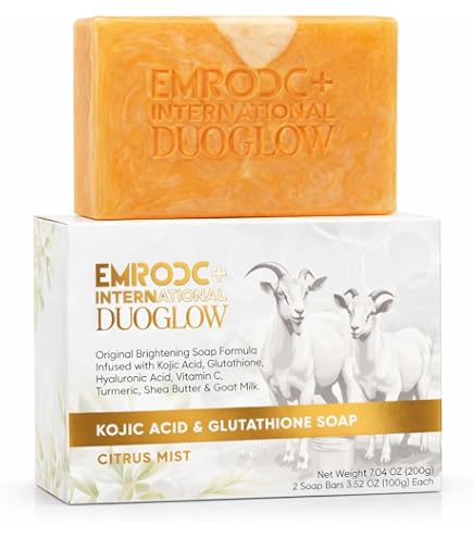Goat's Milk & Kojic Acid Turmeric Face & Body Soap Bar with Soap Saver – Unscented Handmade with Coconut Oil & Grapeseed Oil – Helps Fade Dark Spots & Uneven Skin