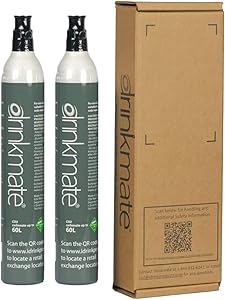 Drinkmate 60L CO2 Cylinders, Compatible with SodaStream (14.5oz) - 2 Pack